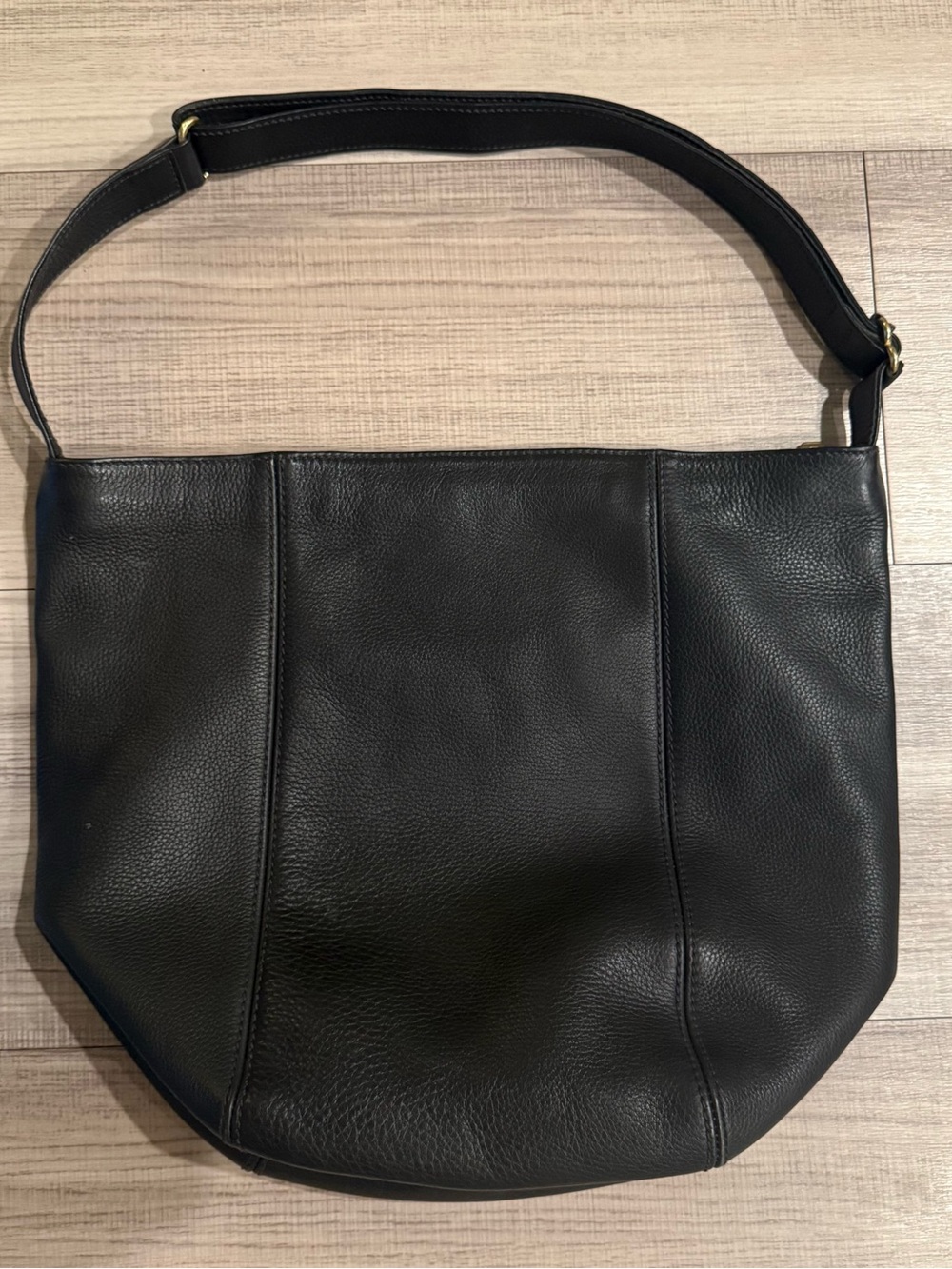 Classic Black Leather Shoulder Bag